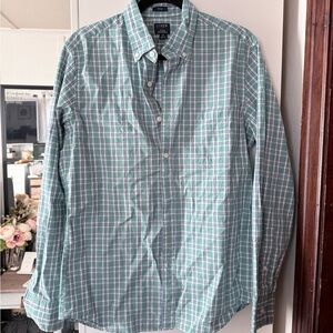 J. Crew Men's Casual Green Checkered Shirt